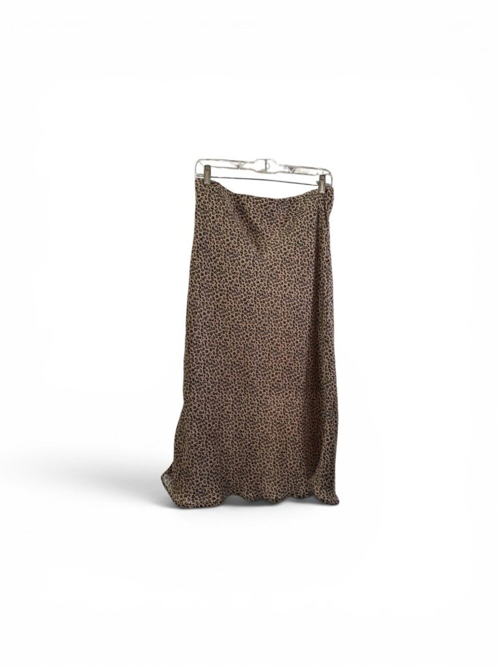 Leith Midi Skirt Leopard Print Pull On Tan and Black Size S